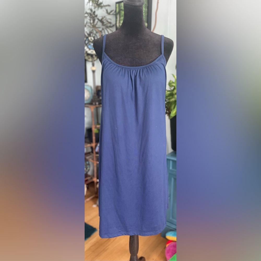 32 Degrees Cool Flowy Navy Blue Dress | Built-in Cups | Relaxed Fit Sz Large